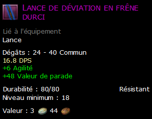 Lance de déviation en frêne durci