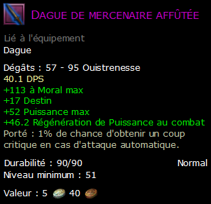 Dague de mercenaire affûtée