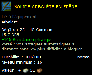 Solide arbalète en frêne