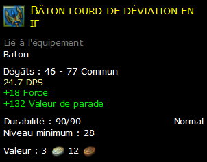 Bâton lourd de déviation en if