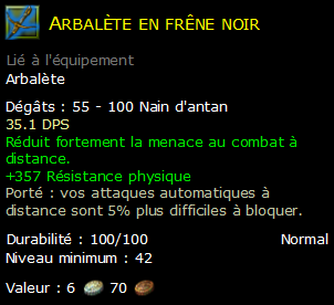 Arbalète en frêne noir