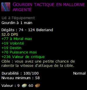 Gourdin tactique en mallorne argenté