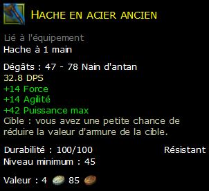 Hache en acier ancien