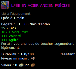 Epée en acier ancien précise