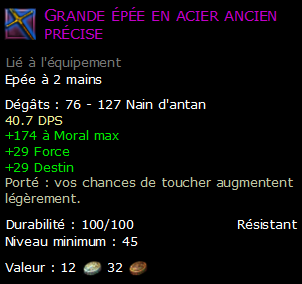 Grande épée en acier ancien précise