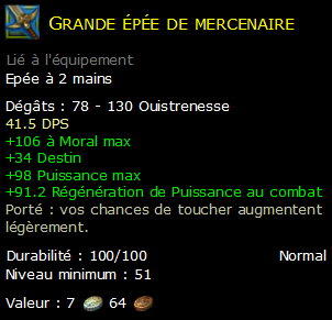 Grande épée de mercenaire