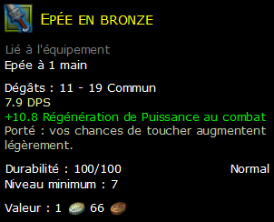 Epée en bronze