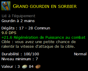 Grand gourdin en sorbier