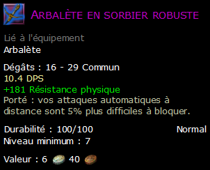 Arbalète en sorbier robuste