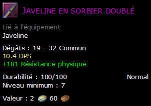 Javeline en sorbier doublé