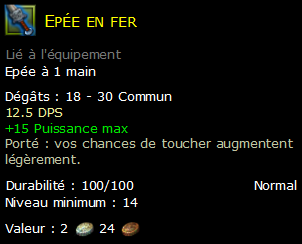 Epée en fer