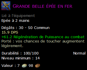 Grande belle épée en fer