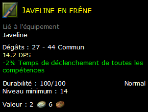 Javeline en frêne