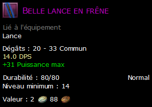 Belle lance en frêne