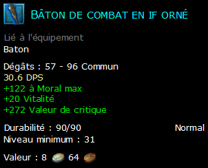 Bâton de combat en if orné