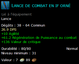 Lance de combat en if orné