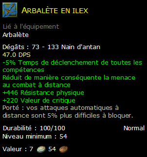 Arbalète en ilex