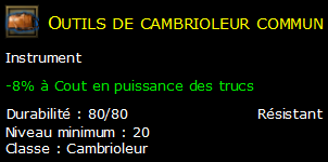 Outils de cambrioleur commun