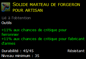 Solide marteau de forgeron pour artisan