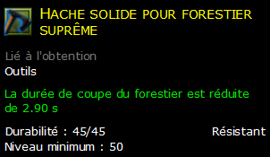 Hache solide pour forestier suprême