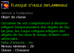 Flasque d'huile inflammable