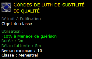 Cordes de luth de subtilité de qualité