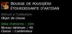 Bourse de poussière étourdissante d'artisan