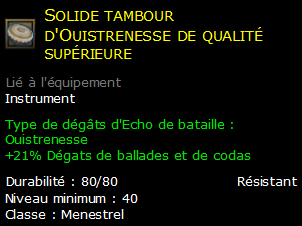Solide tambour d'Ouistrenesse de qualité supérieure