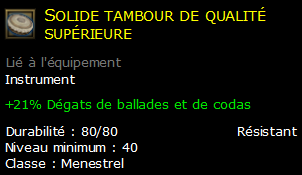 Solide tambour de qualité supérieure