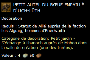 Petit autel du bœuf empaillé d'Uch-lûth