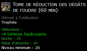 Tome de réduction des dégâts de foudre (60 min)