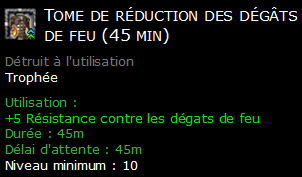 Tome de réduction des dégâts de feu (45 min)