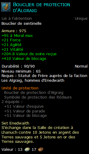 Bouclier de protection d'Algraig