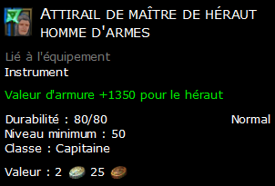 Attirail de maître de héraut homme d'armes