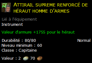 Attirail supreme renforcé de héraut homme d'armes