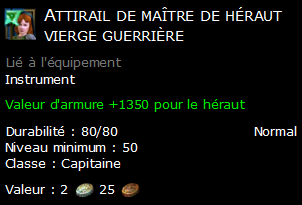 Attirail de maître de héraut vierge guerrière