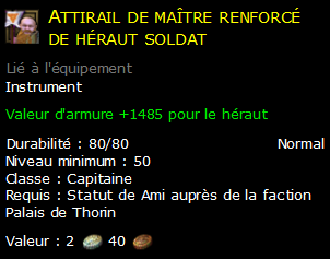 Attirail de maître renforcé de héraut soldat