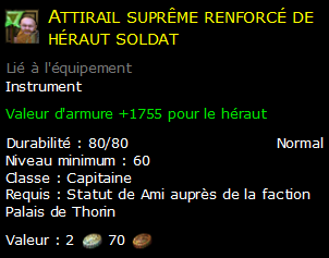 Attirail suprême renforcé de héraut soldat