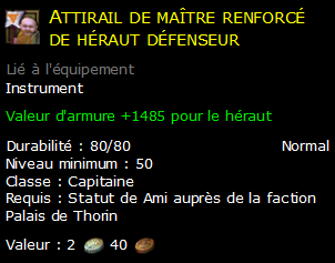 Attirail de maître renforcé de héraut défenseur