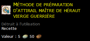 Méthode de préparation d'attirail maître de héraut vierge guerrière