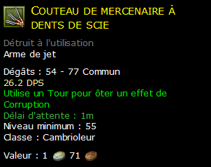 Couteau de mercenaire à dents de scie