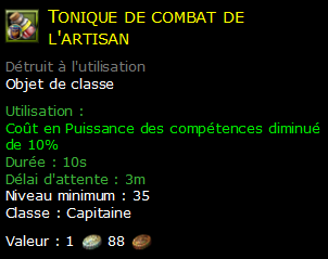 Tonique de combat de l'artisan