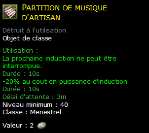 Partition de musique d'artisan