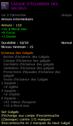 Casque d'éclaireur des galgals