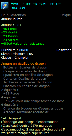 Epaulières en écailles de dragon