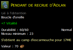 Pendant de recrue d'Adlan