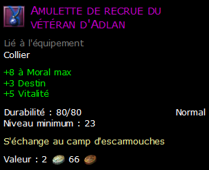 Amulette de recrue du vétéran d'Adlan