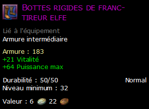 Bottes rigides de franc-tireur elfe