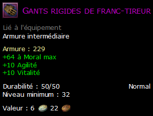 Gants rigides de franc-tireur