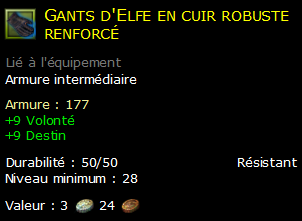 Gants d'Elfe en cuir robuste renforcé